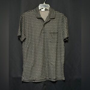 Urban Outfitters Black and White Geometric Polo Size: Small